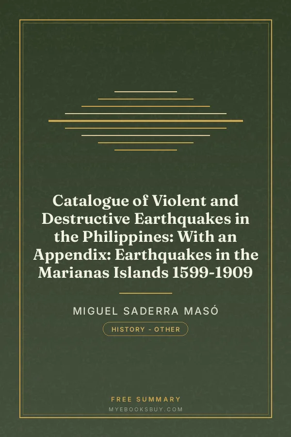 Cover of Catalogue of Violent and Destructive Earthquakes in the Philippines: With an Appendix: Earthquakes in the Marianas Islands 1599-1909