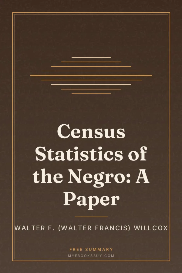 Cover of Census Statistics of the Negro: A Paper