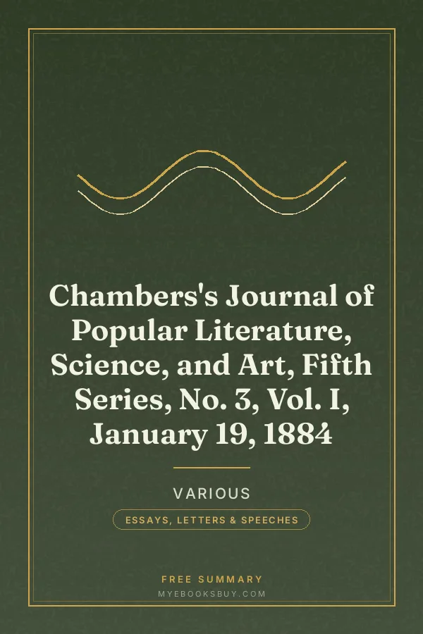 Cover of Chambers's Journal of Popular Literature, Science, and Art, Fifth Series, No. 3, Vol. I, January 19, 1884