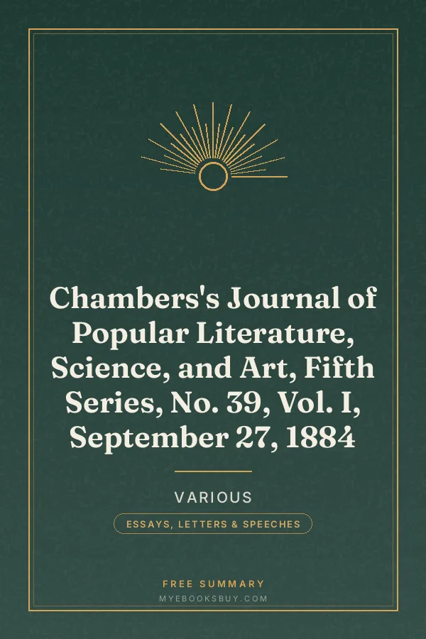 Cover of Chambers's Journal of Popular Literature, Science, and Art, Fifth Series, No. 39, Vol. I, September 27, 1884