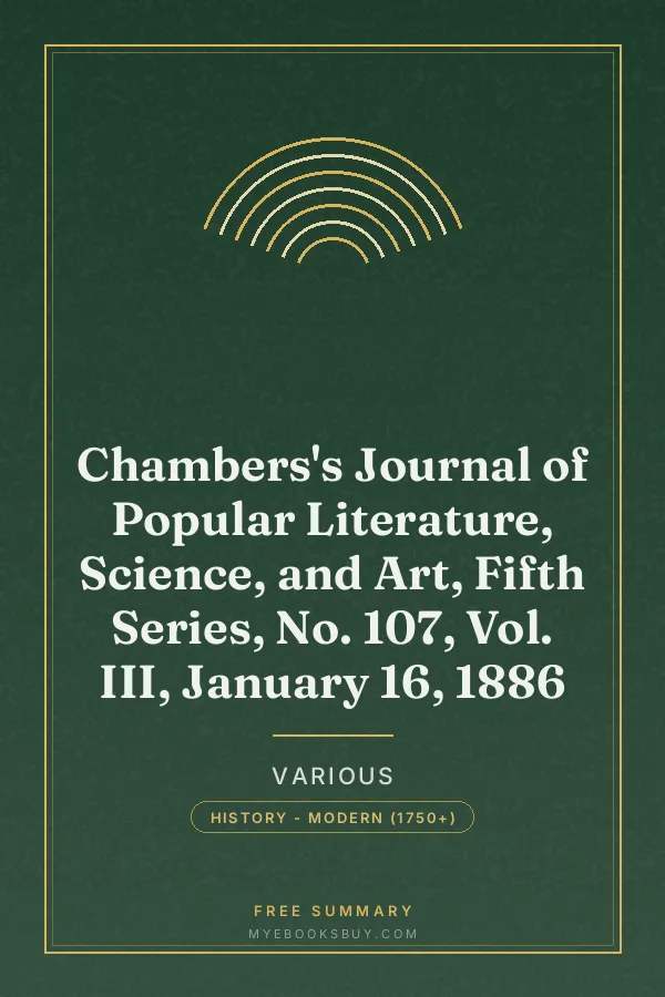 Cover of Chambers's Journal of Popular Literature, Science, and Art, Fifth Series, No. 107, Vol. III, January 16, 1886