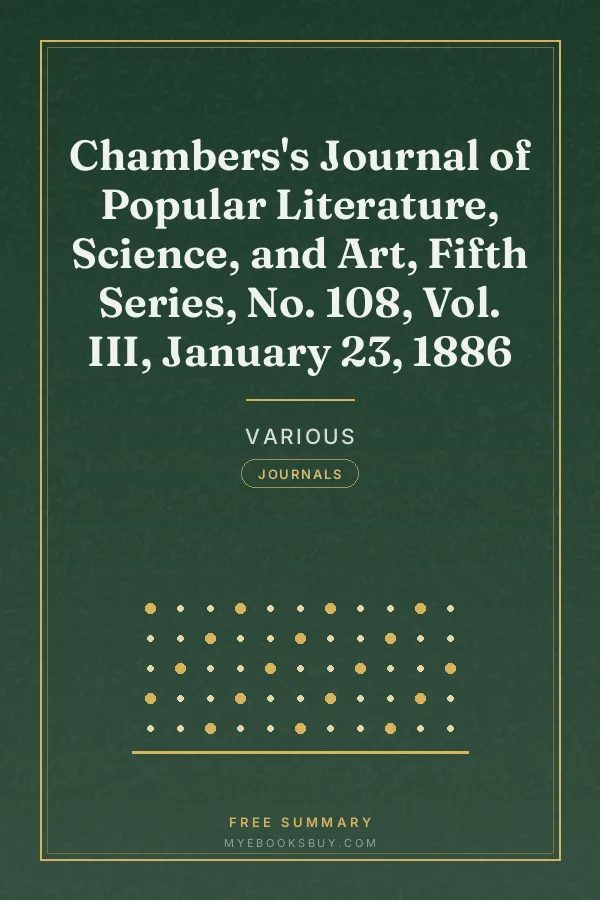 Cover of Chambers's Journal of Popular Literature, Science, and Art, Fifth Series, No. 108, Vol. III, January 23, 1886