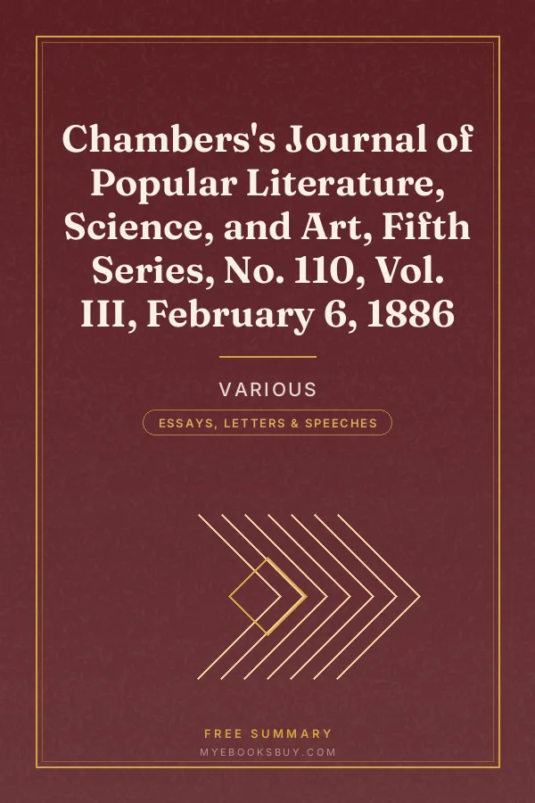 Cover of Chambers's Journal of Popular Literature, Science, and Art, Fifth Series, No. 110, Vol. III, February 6, 1886