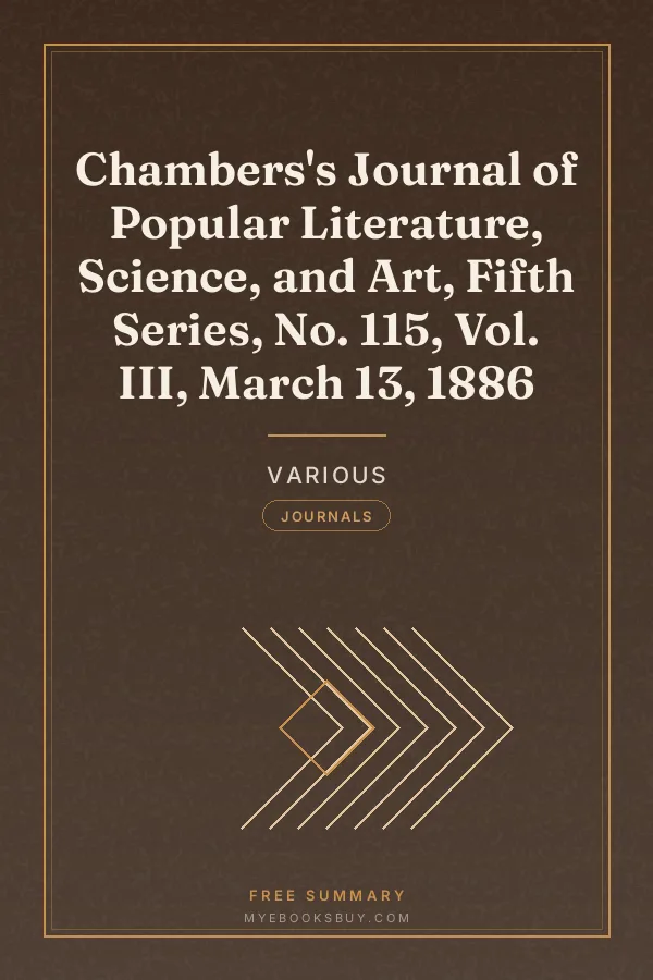Cover of Chambers's Journal of Popular Literature, Science, and Art, Fifth Series, No. 115, Vol. III, March 13, 1886