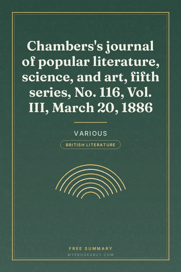 Cover of Chambers's journal of popular literature, science, and art, fifth series, No. 116, Vol. III, March 20, 1886