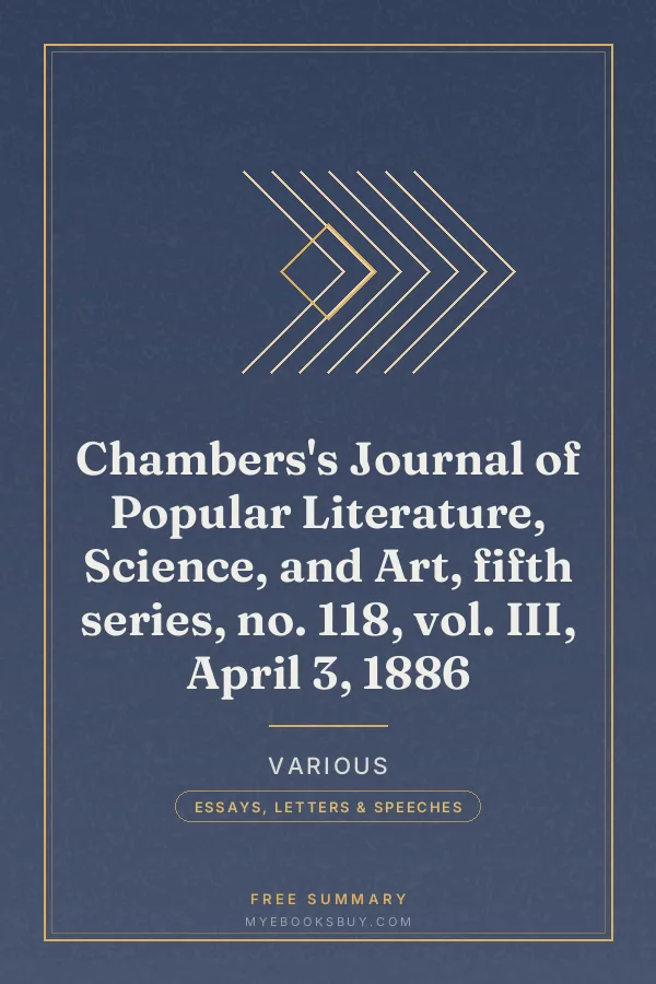 Cover of Chambers's Journal of Popular Literature, Science, and Art, fifth series, no. 118, vol. III, April 3, 1886