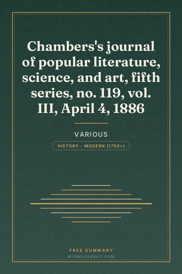 Cover of Chambers's journal of popular literature, science, and art, fifth series, no. 119, vol. III, April 4, 1886