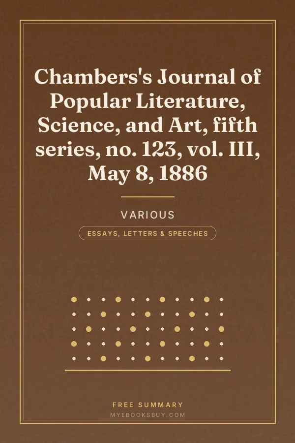 Cover of Chambers's Journal of Popular Literature, Science, and Art, fifth series, no. 123, vol. III, May 8, 1886