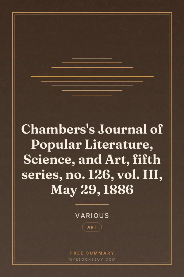Cover of Chambers's Journal of Popular Literature, Science, and Art, fifth series, no. 126, vol. III, May 29, 1886