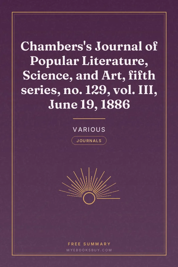 Cover of Chambers's Journal of Popular Literature, Science, and Art, fifth series, no. 129, vol. III, June 19, 1886