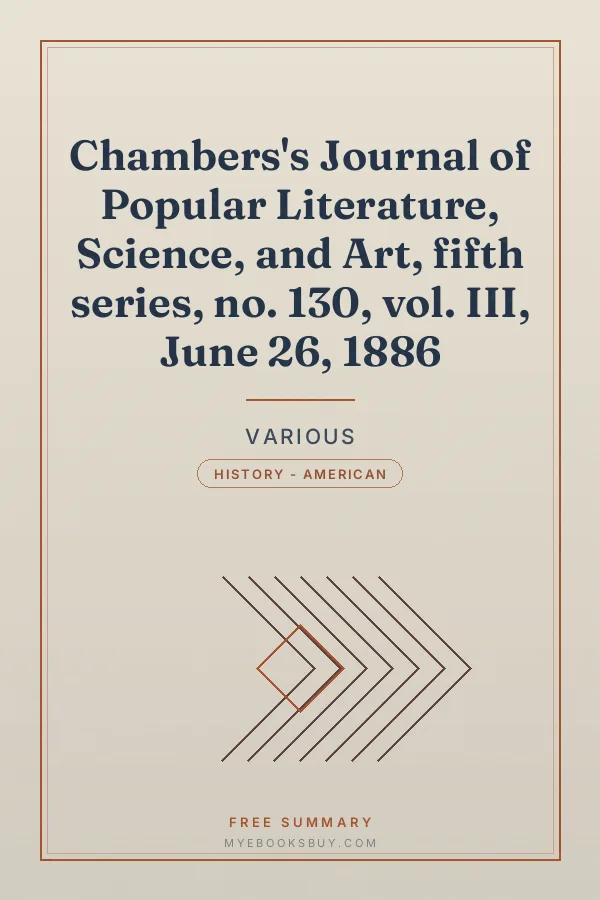 Cover of Chambers's Journal of Popular Literature, Science, and Art, fifth series, no. 130, vol. III, June 26, 1886