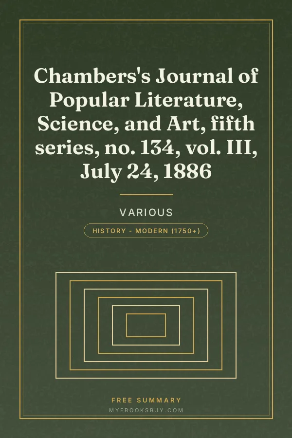 Cover of Chambers's Journal of Popular Literature, Science, and Art, fifth series, no. 134, vol. III, July 24, 1886
