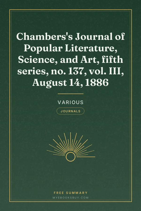 Cover of Chambers's Journal of Popular Literature, Science, and Art, fifth series, no. 137, vol. III, August 14, 1886