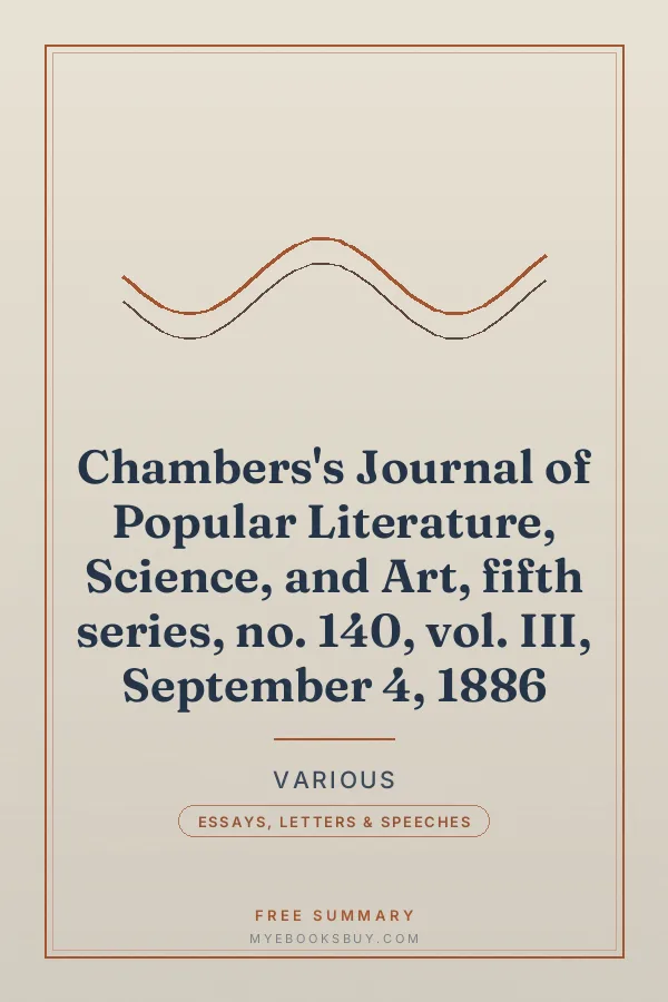 Cover of Chambers's Journal of Popular Literature, Science, and Art, fifth series, no. 140, vol. III, September 4, 1886