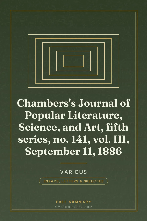 Cover of Chambers's Journal of Popular Literature, Science, and Art, fifth series, no. 141, vol. III, September 11, 1886