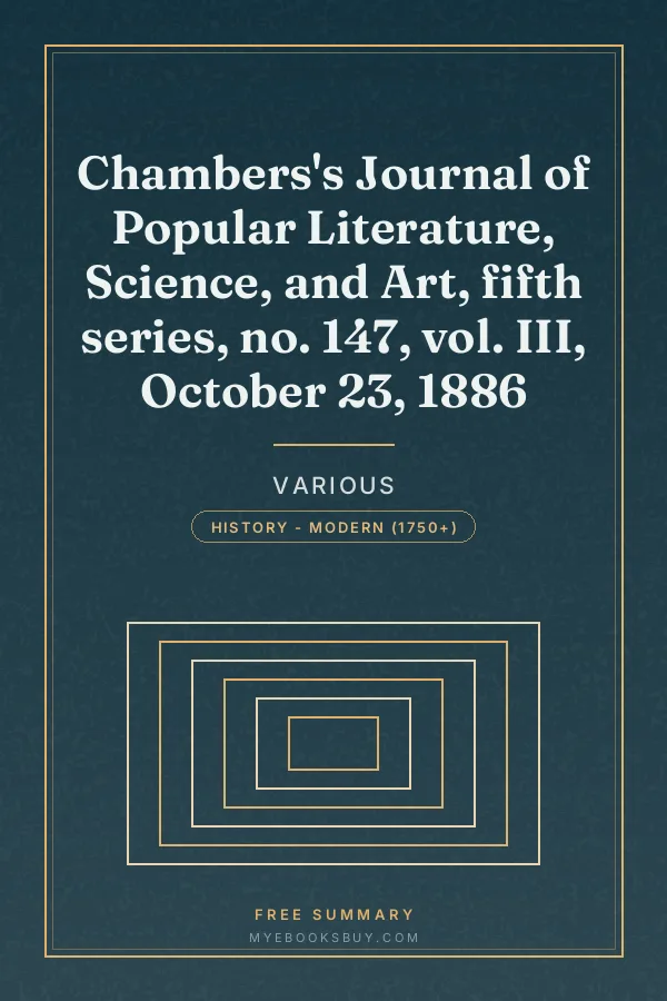 Cover of Chambers's Journal of Popular Literature, Science, and Art, fifth series, no. 147, vol. III, October 23, 1886