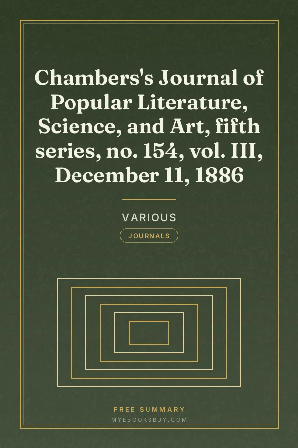 Cover of Chambers's Journal of Popular Literature, Science, and Art, fifth series, no. 154, vol. III, December 11, 1886