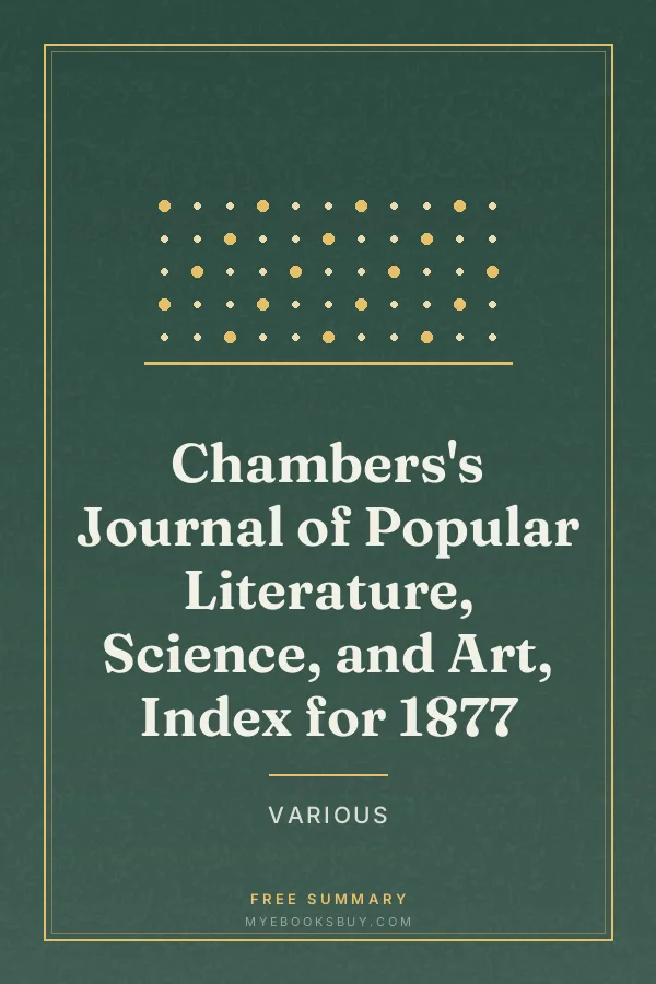 Cover of Chambers's Journal of Popular Literature, Science, and Art, Index for 1877