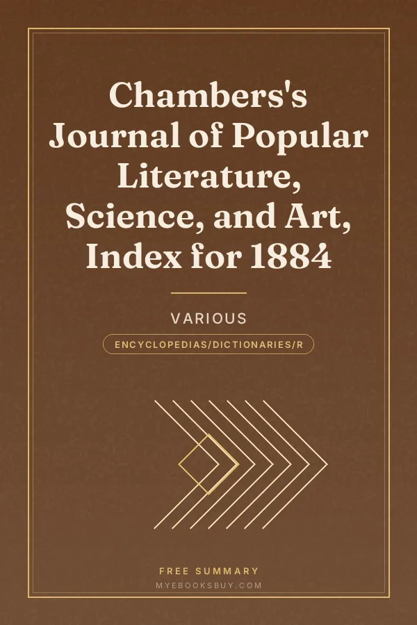 Cover of Chambers's Journal of Popular Literature, Science, and Art, Index for 1884