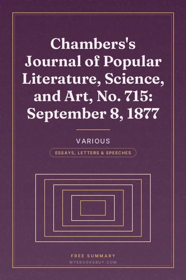 Cover of Chambers's Journal of Popular Literature, Science, and Art, No. 715: September 8, 1877