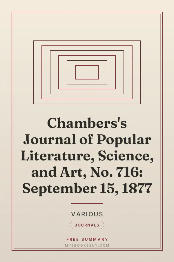 Cover of Chambers's Journal of Popular Literature, Science, and Art, No. 716: September 15, 1877