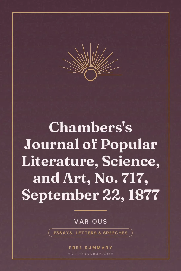 Cover of Chambers's Journal of Popular Literature, Science, and Art, No. 717, September 22, 1877