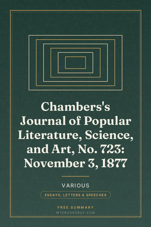 Cover of Chambers's Journal of Popular Literature, Science, and Art, No. 723: November 3, 1877