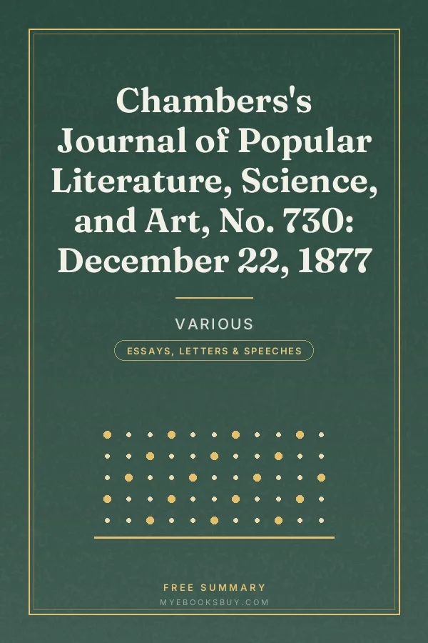 Cover of Chambers's Journal of Popular Literature, Science, and Art, No. 730: December 22, 1877