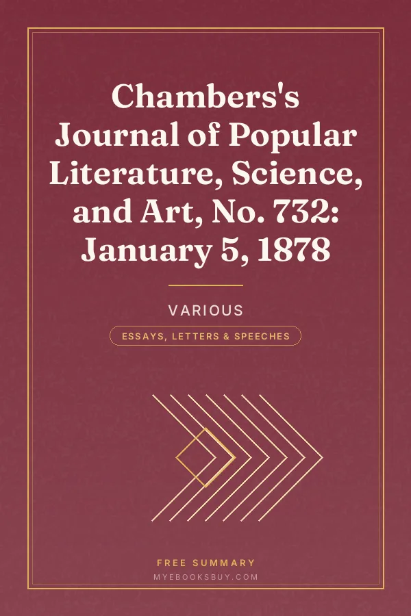 Cover of Chambers's Journal of Popular Literature, Science, and Art, No. 732: January 5, 1878