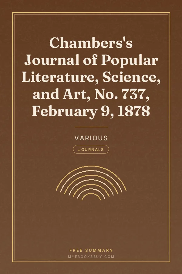 Cover of Chambers's Journal of Popular Literature, Science, and Art, No. 737, February 9, 1878
