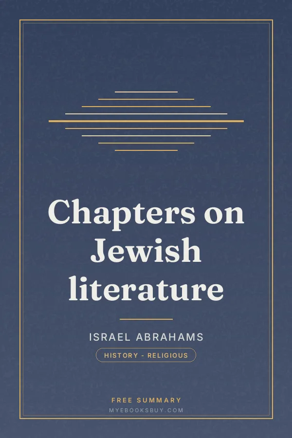 Cover of Chapters on Jewish literature
