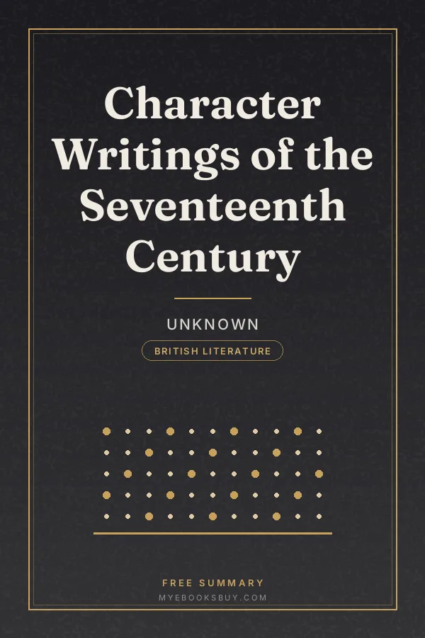 Cover of Character Writings of the Seventeenth Century