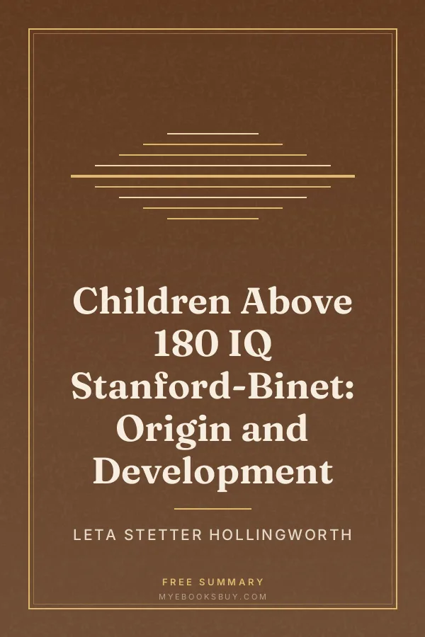 Cover of Children Above 180 IQ Stanford-Binet: Origin and Development