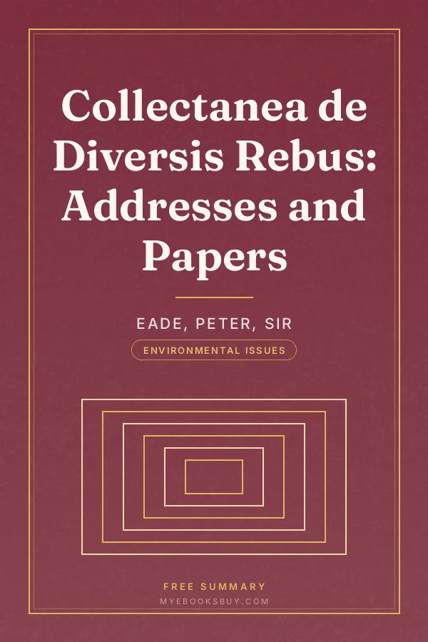 Cover of Collectanea de Diversis Rebus: Addresses and Papers
