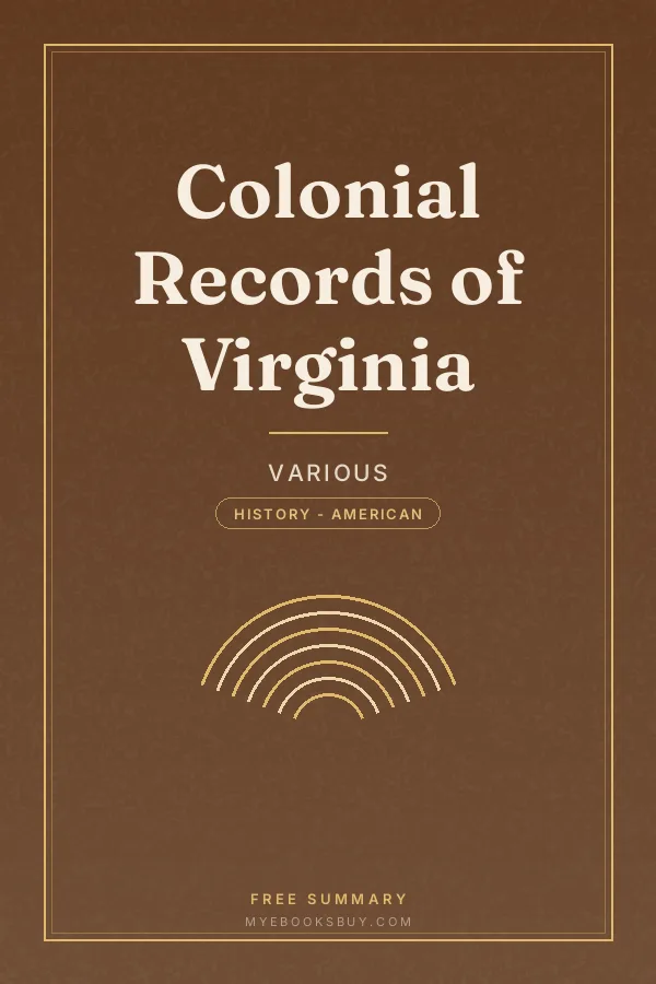 Cover of Colonial Records of Virginia