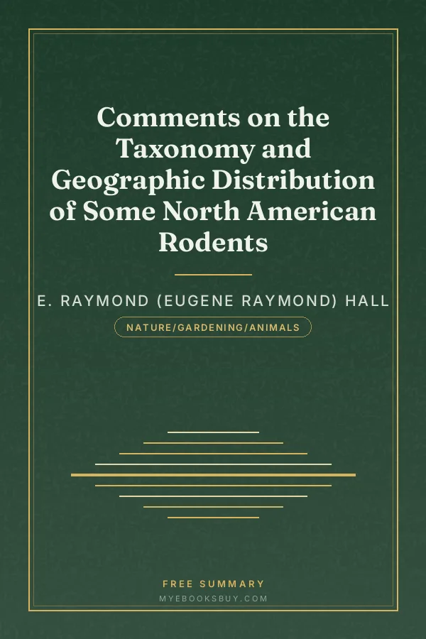 Cover of Comments on the Taxonomy and Geographic Distribution of Some North American Rodents