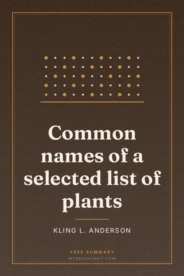 Cover of Common names of a selected list of plants
