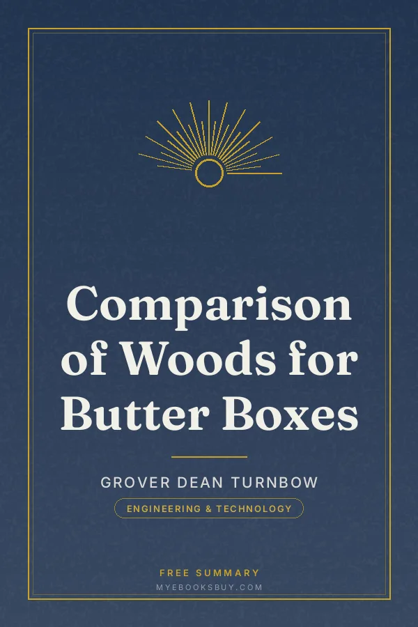 Cover of Comparison of Woods for Butter Boxes