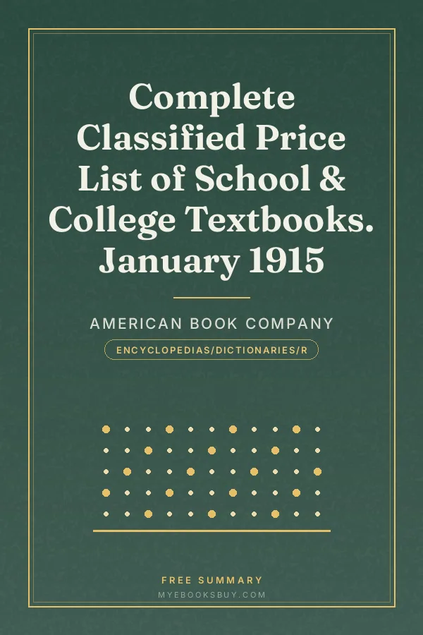 Cover of Complete Classified Price List of School & College Textbooks. January 1915