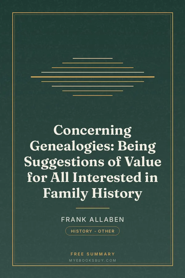 Cover of Concerning Genealogies: Being Suggestions of Value for All Interested in Family History