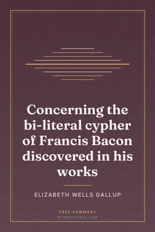 Cover of Concerning the bi-literal cypher of Francis Bacon discovered in his works
