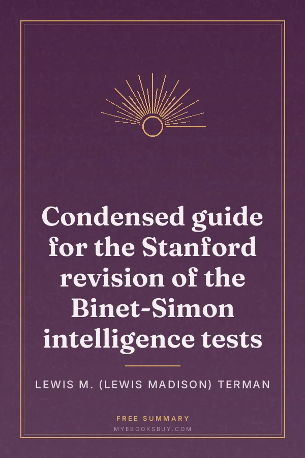 Cover of Condensed guide for the Stanford revision of the Binet-Simon intelligence tests