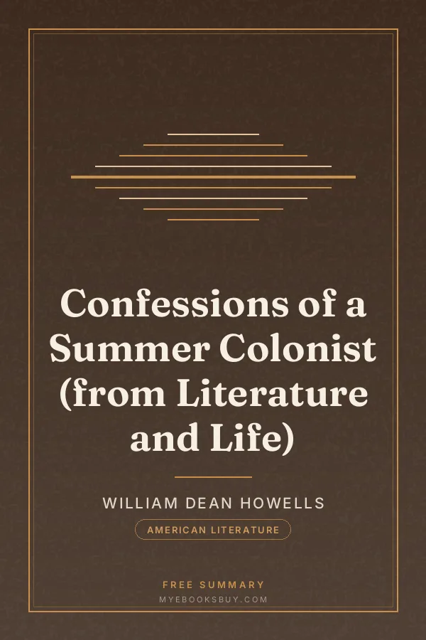 Cover of Confessions of a Summer Colonist (from Literature and Life)