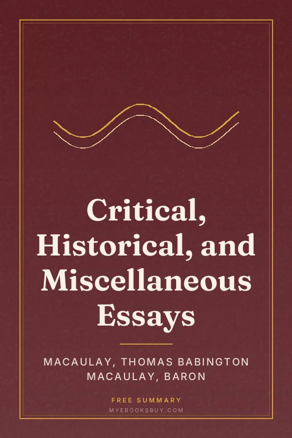Cover of Critical, Historical, and Miscellaneous Essays