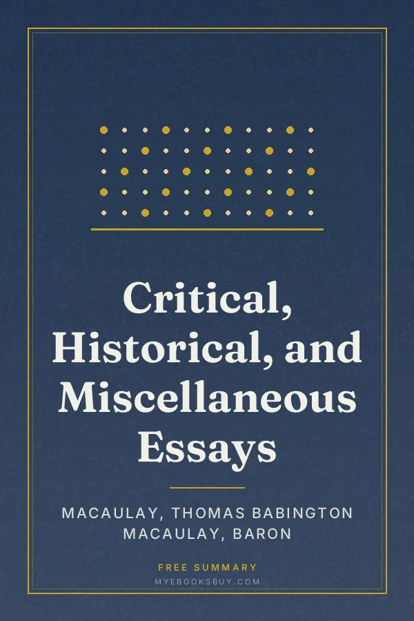 Cover of Critical, Historical, and Miscellaneous Essays