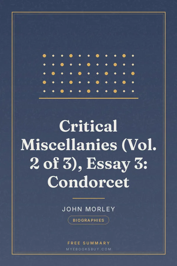 Cover of Critical Miscellanies (Vol. 2 of 3), Essay 3: Condorcet