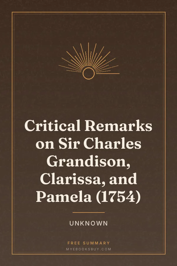 Cover of Critical Remarks on Sir Charles Grandison, Clarissa, and Pamela (1754)