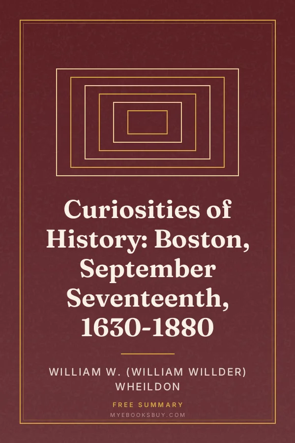 Cover of Curiosities of History: Boston, September Seventeenth, 1630-1880