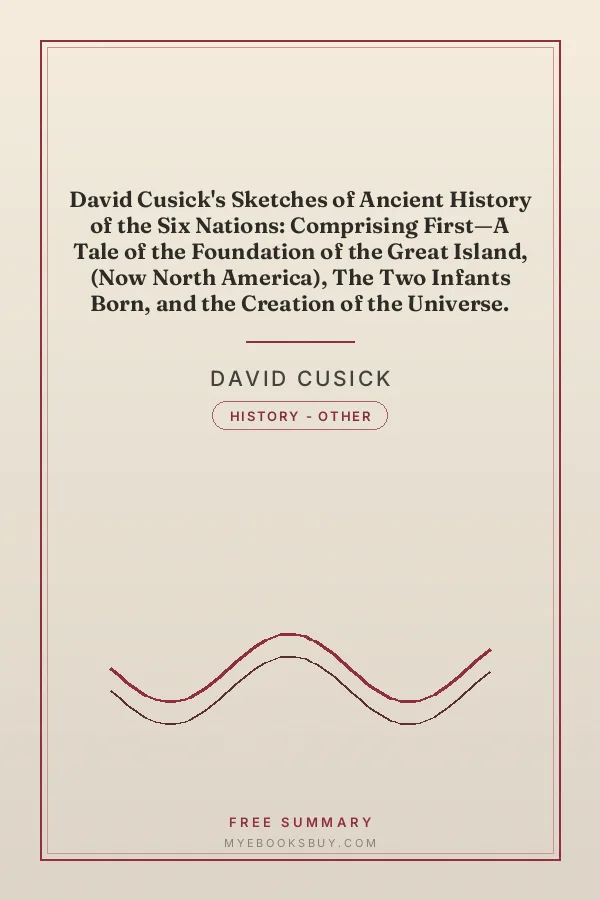 Cover of David Cusick's Sketches of Ancient History of the Six Nations: Comprising First—A Tale of the Foundation of the Great Island, (Now North America), The Two Infants Born, and the Creation of the Universe. Second—A Real Account of the Early Settlers of north America, and Their Dissensions. Third—Origin of the Kingdom of the Five Nations, Which Was Called a Long House: the Wars, Fierce Animals, &c
