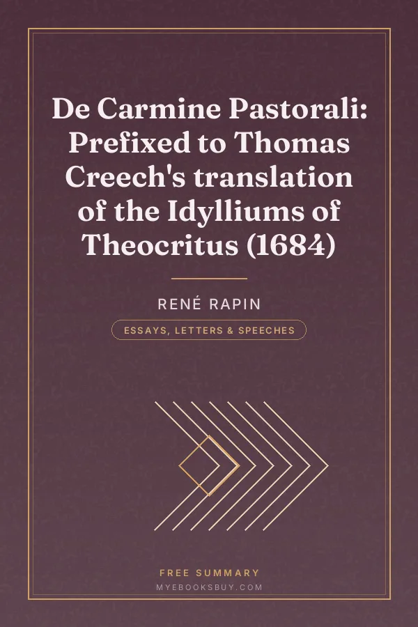 Cover of De Carmine Pastorali: Prefixed to Thomas Creech's translation of the Idylliums of Theocritus (1684)